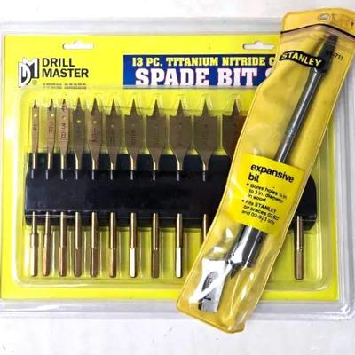 "Drill Master" Spade Bit Set and "Stanley" Expansive Bit