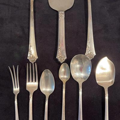 Heirloom Sterling Silver Damask Rose Serving Pieces