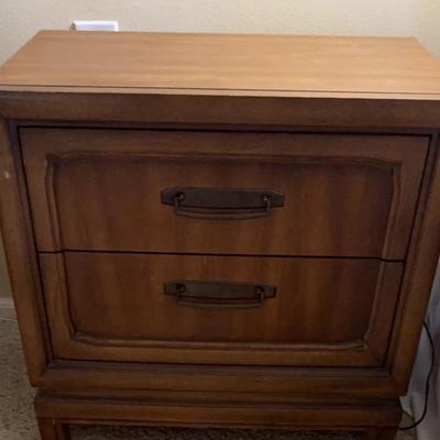 J.W.Robinson Co Walnut Wood Pair Of Nightstands