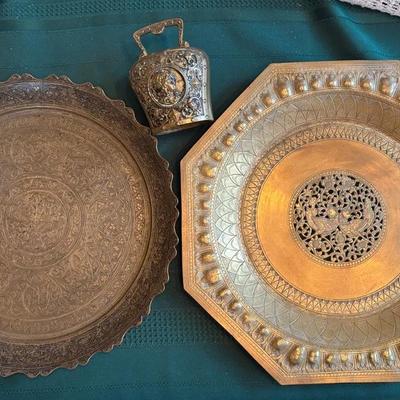 Brass Trays And Bell