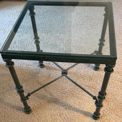 Metal & Glass End Table 