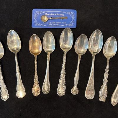 Antique And Vintage Sterling Silver  Spoons