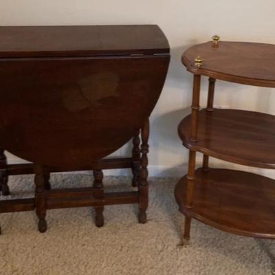 Drop Leaf Table And Three Tier Table