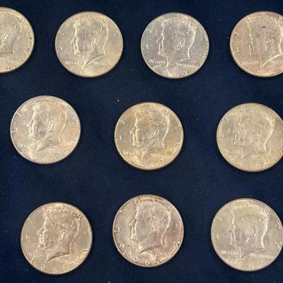 1967 Kennedy Half Dollar Coins (10)