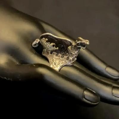 Vintage Dragon Themed 3D Ring Size 5.5