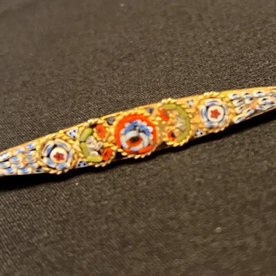 Vintage Italian micro mosaic bar pin