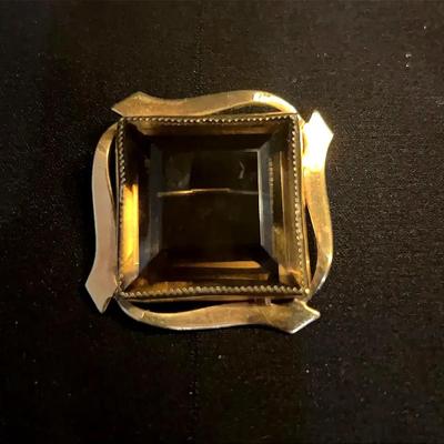 Vintage Catamore Smokey Citrine Brooch 