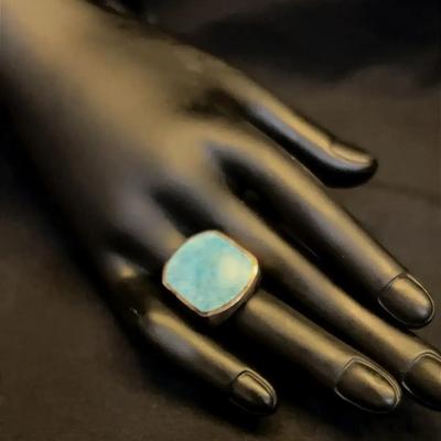 Sterling Larimar Ring Size 8