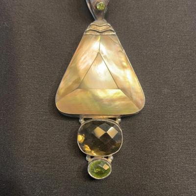 Beautiful Sterling Silber Pendant With Gemstones