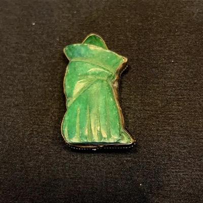 Antique Chinese Carved Jade Brooch