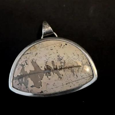 Vintage Jasper And Sterling Pendant 