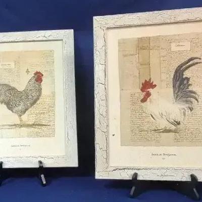 Set of 2  Framed Painting Prints: "Columbia" & "Concou Bleu" by Isabella De Borchgrave