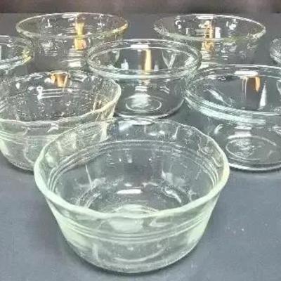 Set of 6 Pyrex Glass Custard Cups & Set of 4 Pyrex Glass Pudding Cups