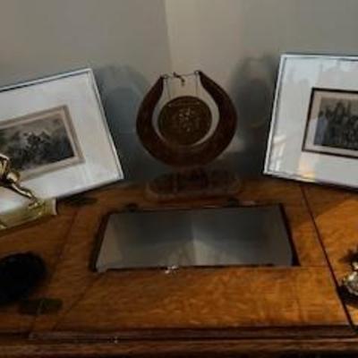 Antiques and prints, inkwell with porcelain insert