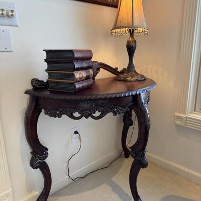 Sale Photo Thumbnail #40: Half moon accent table 