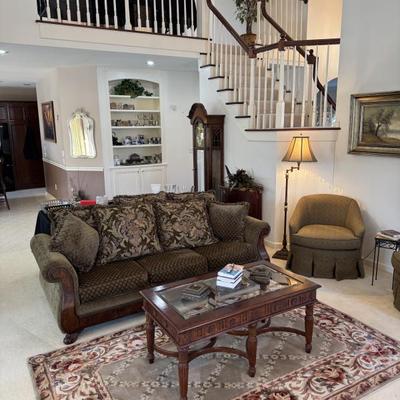 Sale Photo Thumbnail #36: Beautiful Fairfield couch with wood accents 