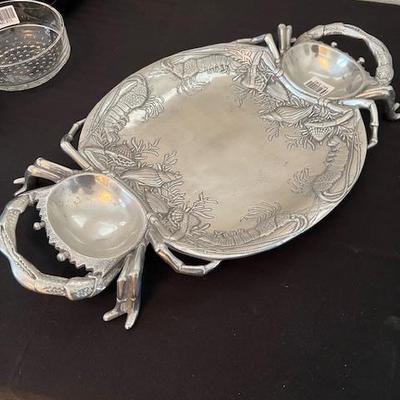 Sale Photo Thumbnail #66: Pewter Seafood Tray/Very Cool!