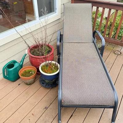 Sunbrella brand patio lounger pots