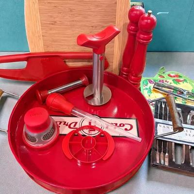 Kitchen essentials gadgets in red