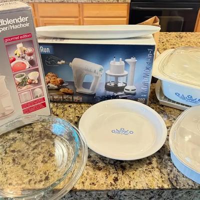 Blenders corning ware & pie plates