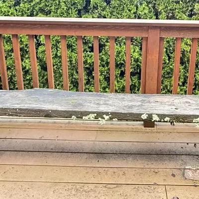Weathered wood bear bench