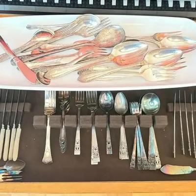A mixed group of flatware