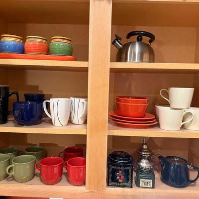 Assorted cups other items for tea or coffee