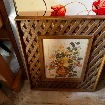 Burwood Lattice Framed Floral 1970,s