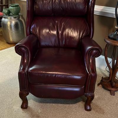 Leather Wingback recliner
