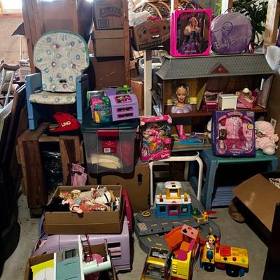 Vintage Fisher price toy & Barbie Dolls