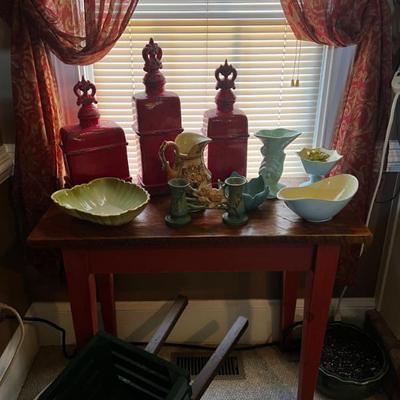 Sale Photo Thumbnail #6: Side Table and McCoy Pottery