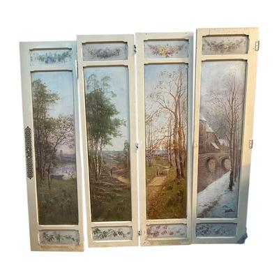 Sale Photo Thumbnail #43: 19th Century French Doors (hand-painted 4 seasons) 