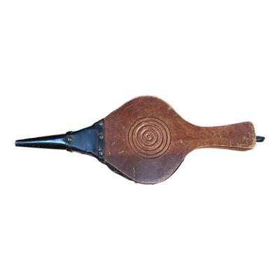 Sale Photo Thumbnail #36: Vintage Wood & Leather Fireplace Bellows