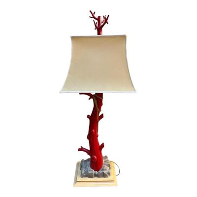 Sale Photo Thumbnail #19: Red Chinoiserie Coral-Form Table Lamp