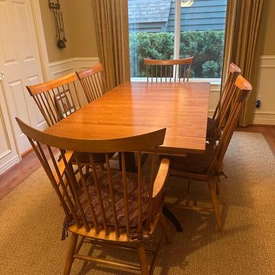 Ethan Allen Country Colors Dining Table with Six Chairs Made in USA