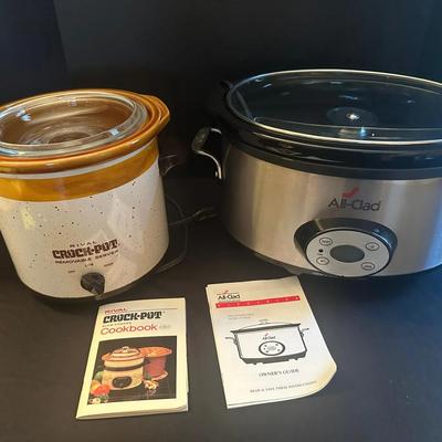 Rival Crock-Pot Slow Cooker & All-Clad Programmable Slow Cooker with Lids and Manuals