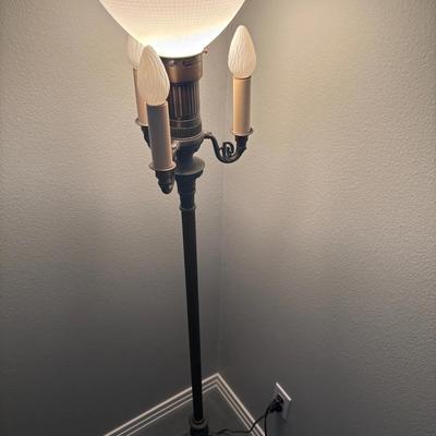 Vintage TRILITE Art Deco Floor Lamp – Artistic Lamp Mfg Co NY – Working – Cast Metal Base