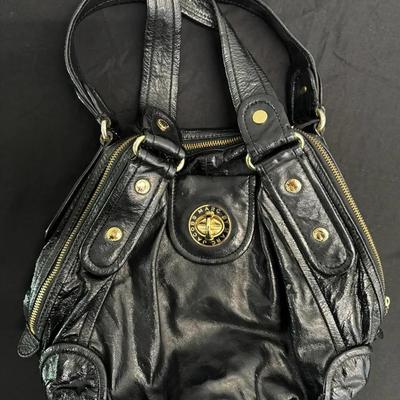 Marc by Marc Jacobs Black Leather Satchel / Shoulder Bag – Gold Hardware – Designer Purse 