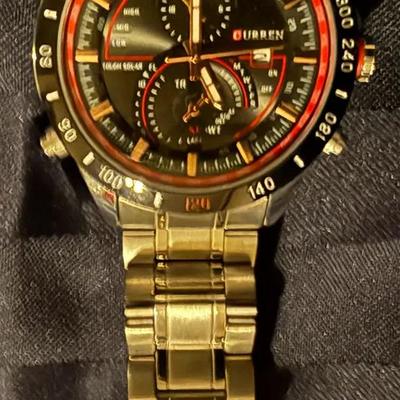 Curren Chronograph Wristwatch – Tachymeter Bezel, Stainless Steel Bracelet