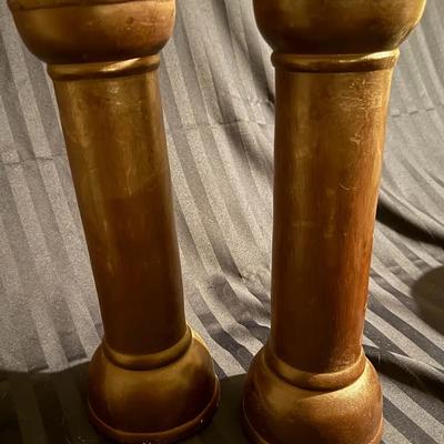 Pair of Decorative  Pedestal Columns / Candle Holders
