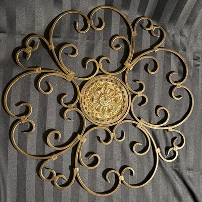 Ornate Metal Wall Medallion / Scrollwork Wall Décor