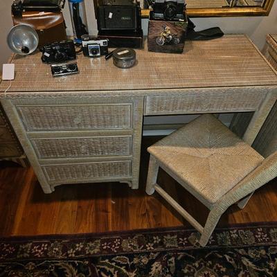 Sale Photo Thumbnail #98: Henry Link wicker Vanity w chair