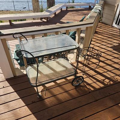 Glass and metal drink server