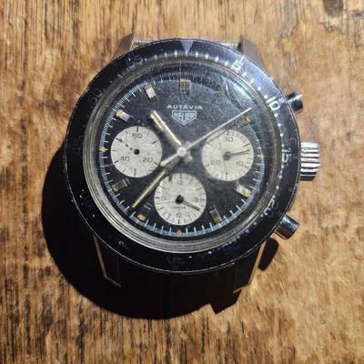 Vintage Heuer Autavia 2446C Chronograph Waterproof Guaranteed 330FT Under Water