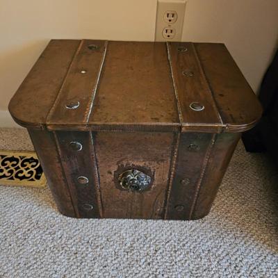 Sale Photo Thumbnail #59: Antique Copper Coal Box w/ removable insert