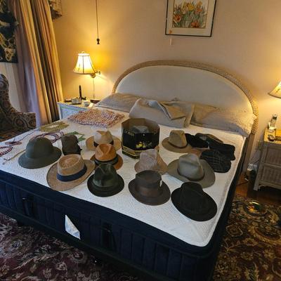 Sale Photo Thumbnail #100: Various vintage Hats
Sterns & Foster king bed