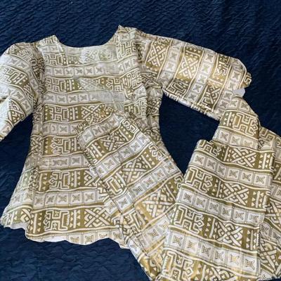 Cream & Gold Skirt & Blouse