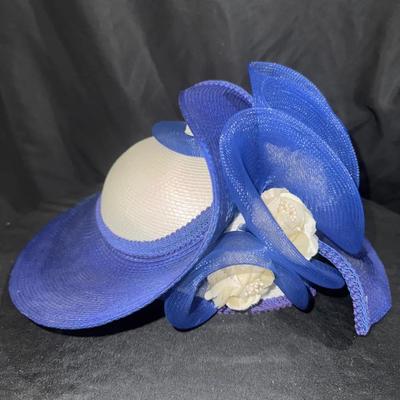 Vintage Blue Floral Hat