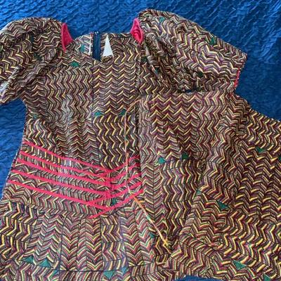 Red & Gold Skirt & Blouse