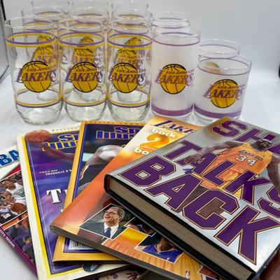 L.A. Lakers Collectible Glasses Books Magazines 